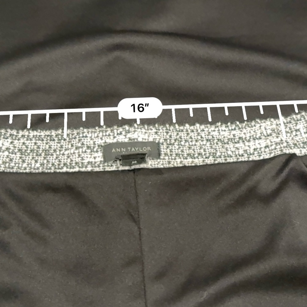 π Ann Taylor Factory Gray Tweed Knit Pencil Skirt 8 Stretch Lined Office Chic - Picture 10 of 16